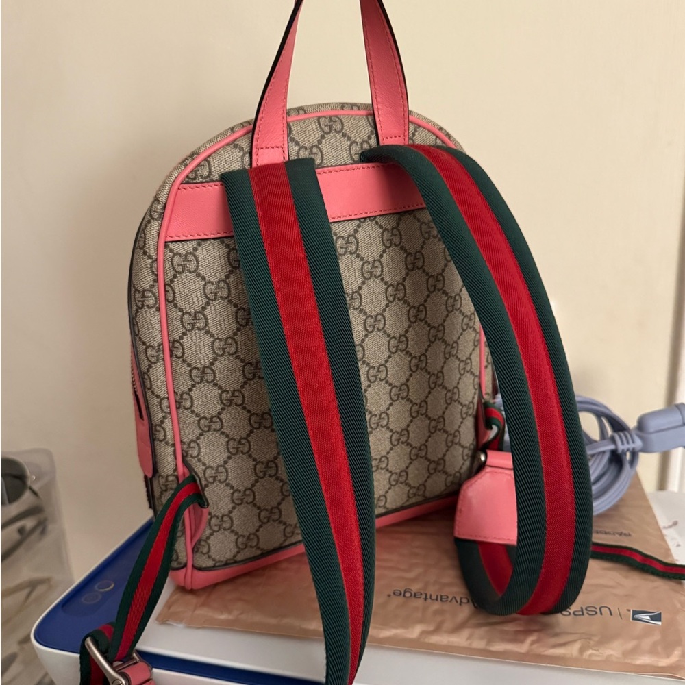 Gucci Beige and Pink Backpack with Sequin Details - Picture 4 of 9